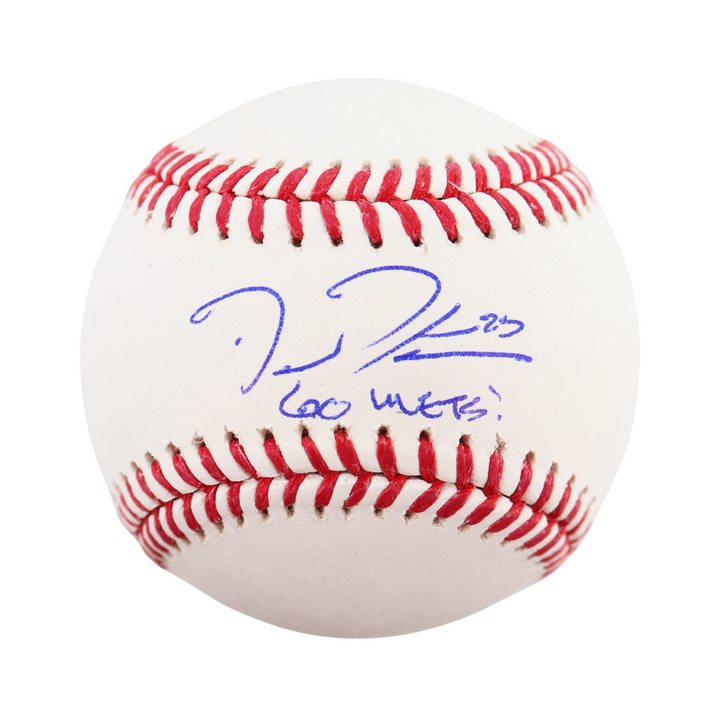 David Peterson New York Mets Autographed Signed Inscribed Go Mets OMLB Baseball (CX Auth)