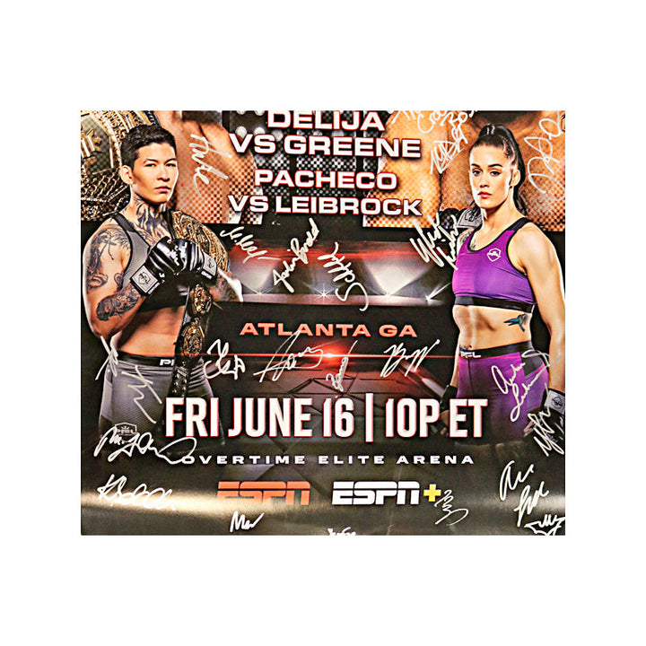 PFL Autographed Event Poster from PFL 5 of 2023 Season: Delija vs Greene (PFL LOA)