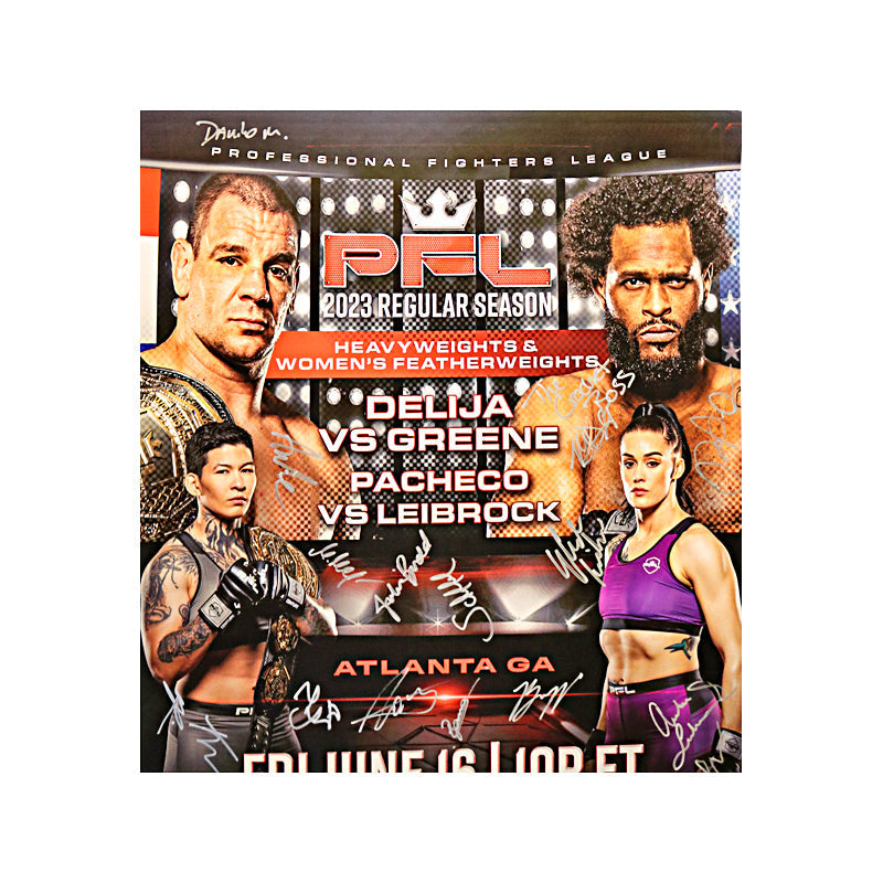 PFL Autographed Event Poster from PFL 5 of 2023 Season: Delija vs Greene (PFL LOA)