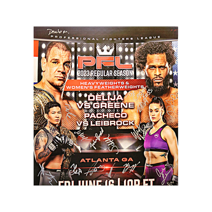 PFL Autographed Event Poster from PFL 5 of 2023 Season: Delija vs Greene (PFL LOA)