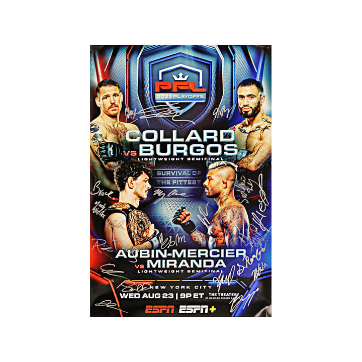 PFL Autographed Event Poster from 2023 Playoffs PFL 9 Event on 8/23/2023: Collard vs Burgos