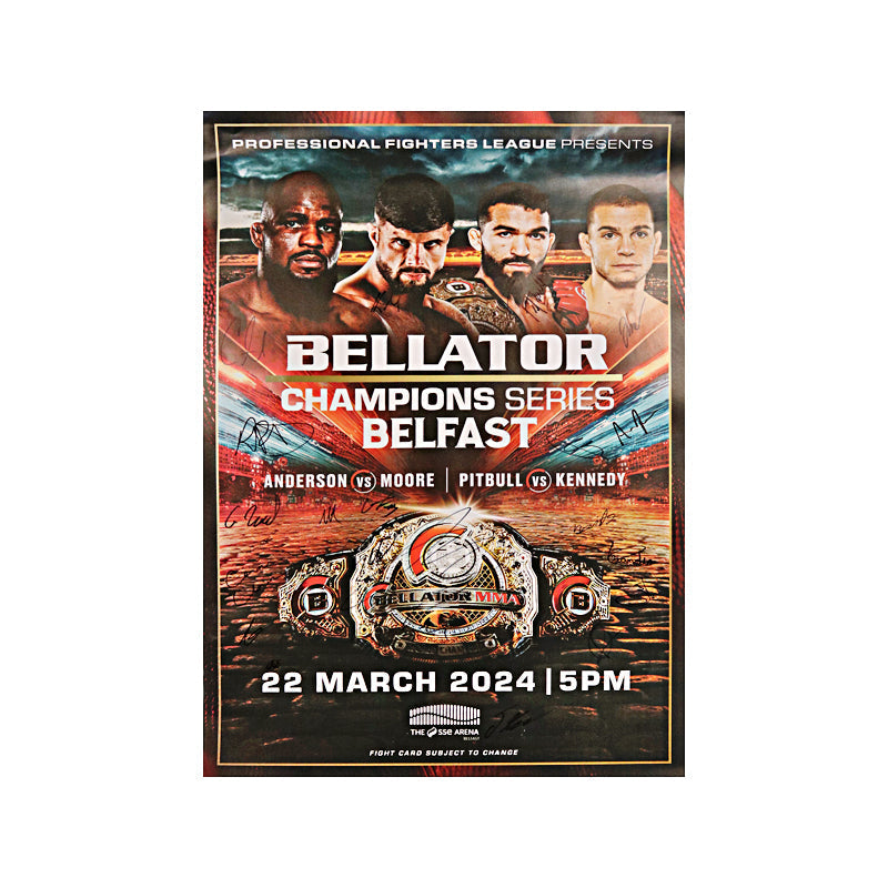 Bellator Champions Series Dublin 3/22/24 Multi Autographed Signed 24"x36" Event Poster