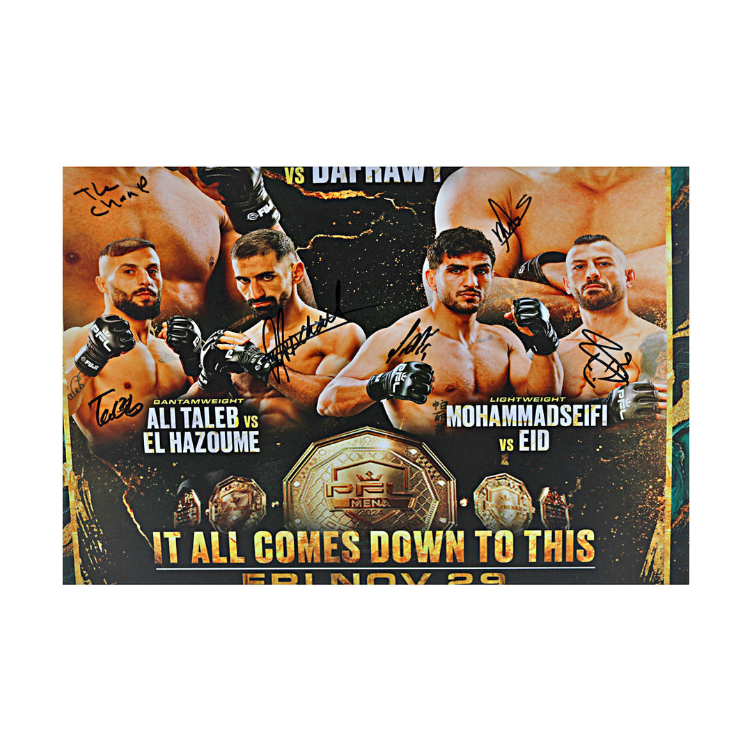 PFL Mena 2024 Season Championships Autographed 8 Finalist Signatures 15 x 23 1/2 Event Poster (PFL LOA)