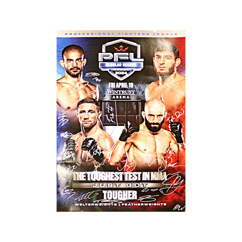 PFL 3 Chicago 4/19/24 Multi Autographed Signed 24"x36" Event Poster (PFL LOA)