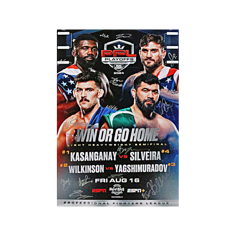 PFL 2024 Playoffs 2 Autographed Multi-Signed Event Poster from August 16, 2024 (PFL LOA)