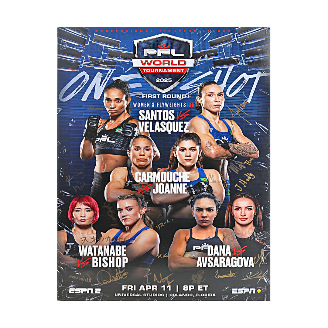 PFL World Tournament 2 - Orlando 4/11/25 Multi Autographed Signed 24"x36" Event Poster  (PFL LOA)