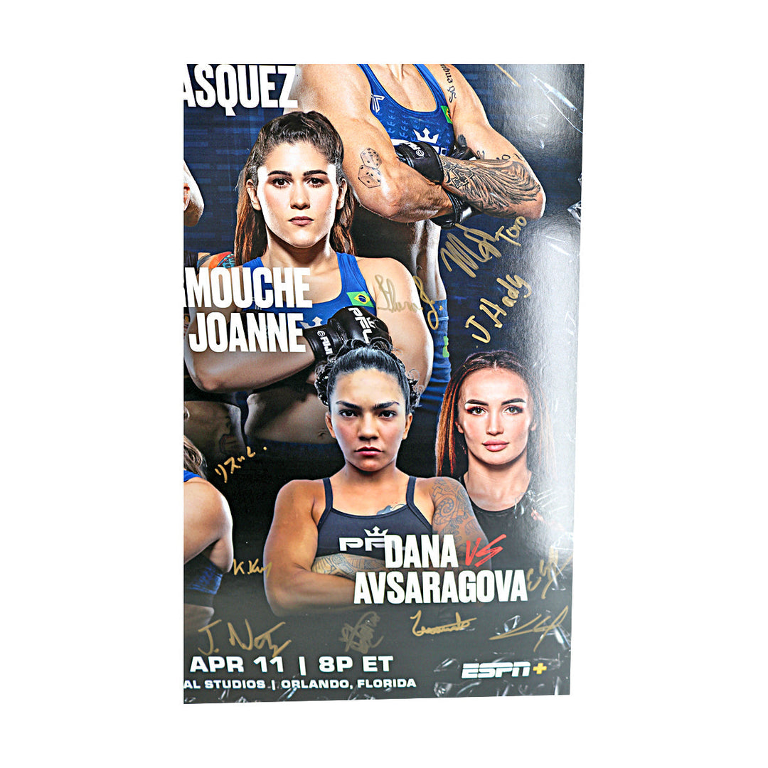 PFL World Tournament 2 - Orlando 4/11/25 Multi Autographed Signed 24"x36" Event Poster  (PFL LOA)