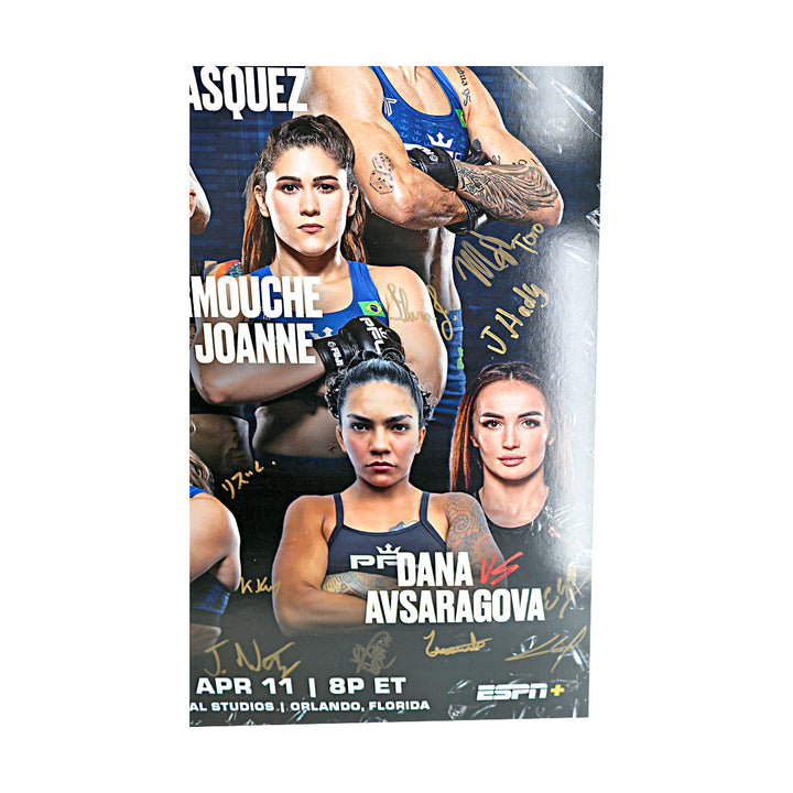PFL World Tournament 2 - Orlando 4/11/25 Multi Autographed Signed 24"x36" Event Poster  (PFL LOA)