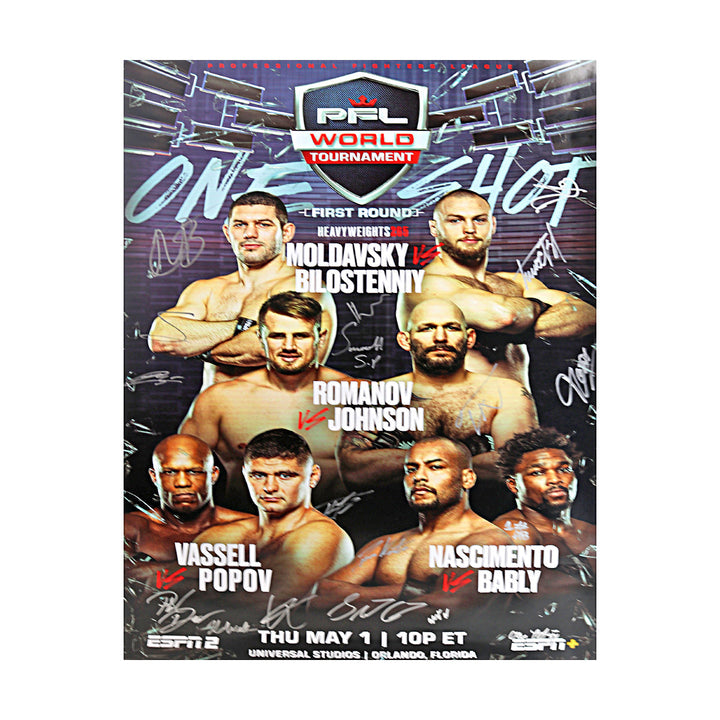 PFL World Tournament 4 - Orlando 5/1/25 Multi Autographed Signed 24"x36" Event Poster  (PFL LOA)