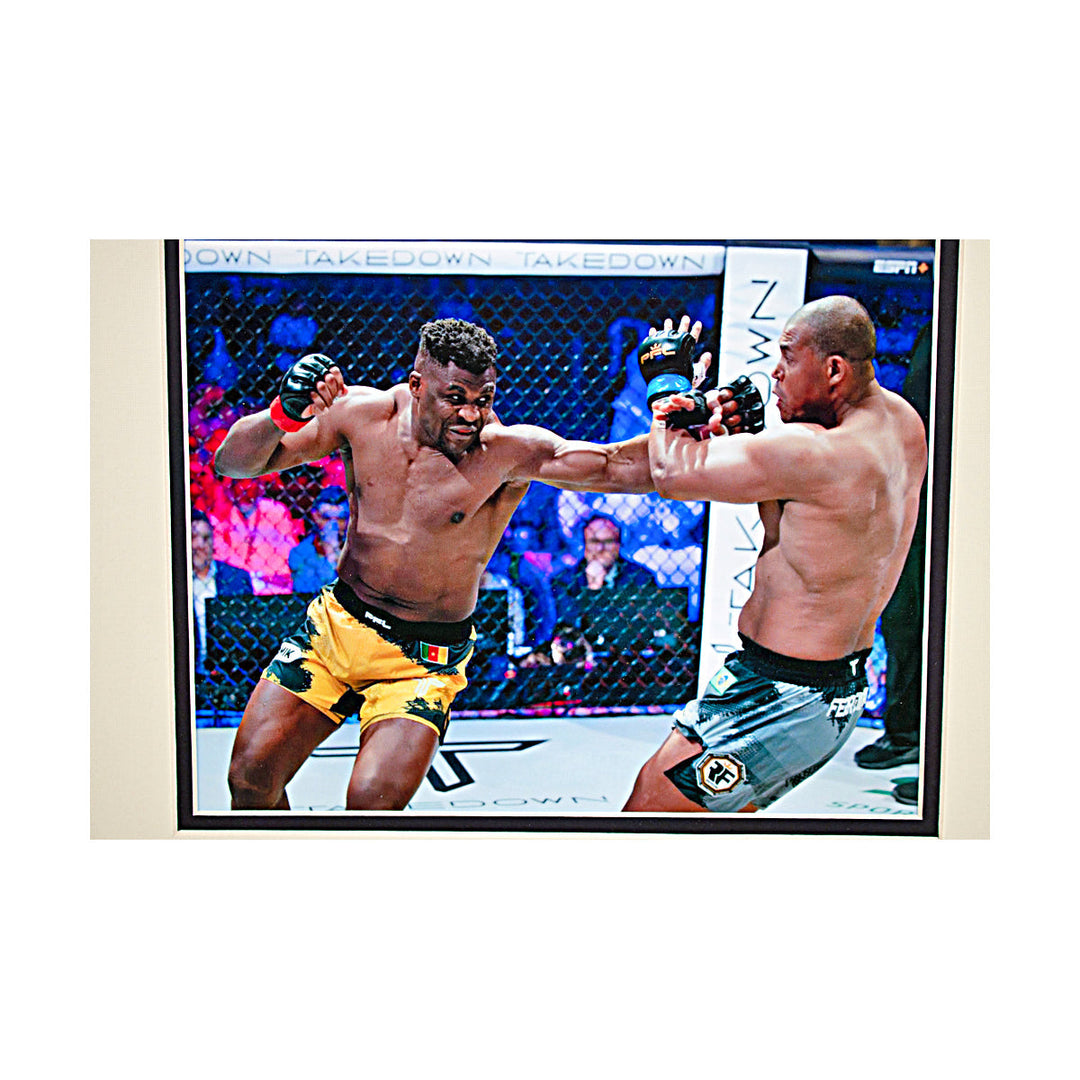 Francis Ngannou PFL Battle of the Giants Fight Used Canvas Framed Collage