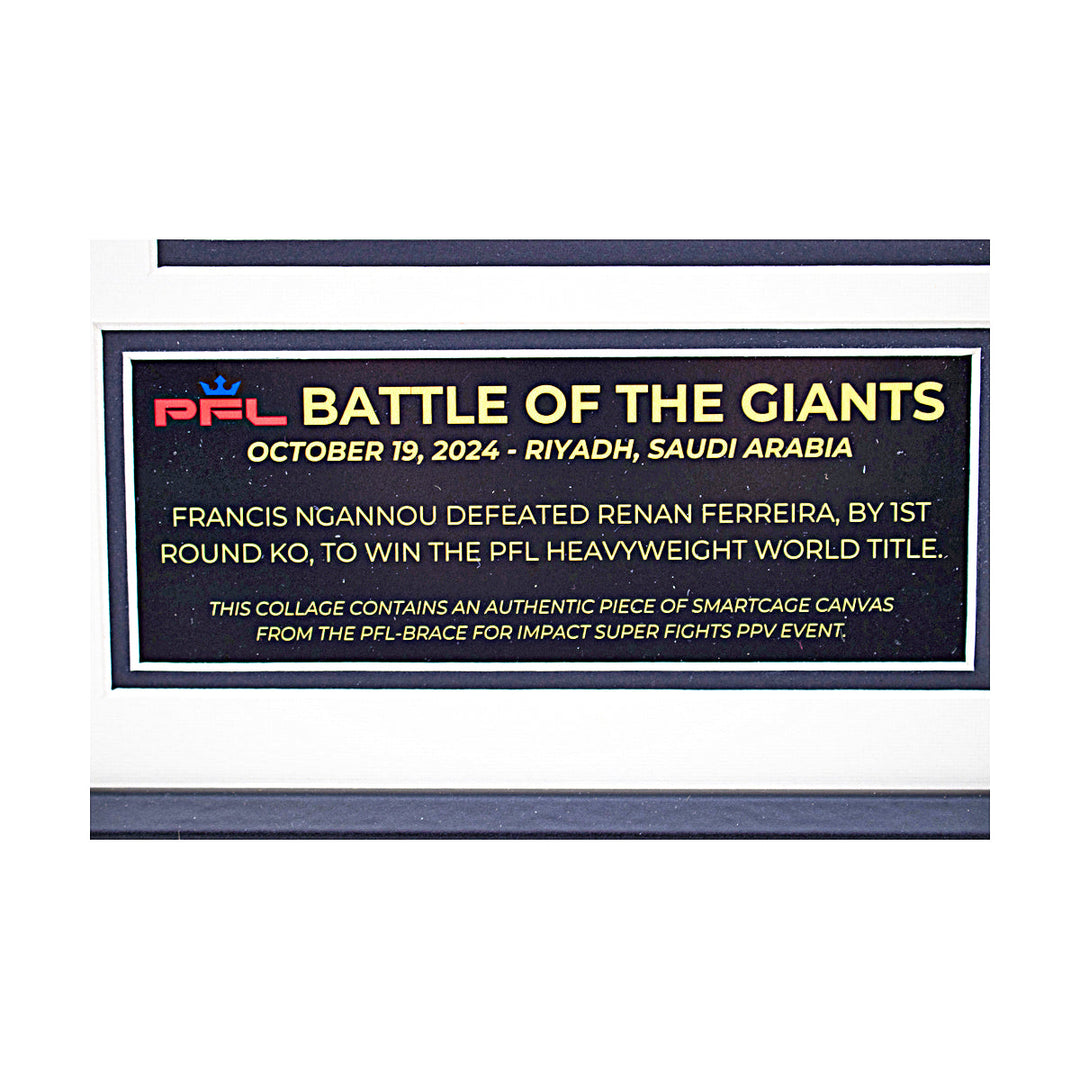 Francis Ngannou PFL Battle of the Giants Fight Used Canvas Framed Collage
