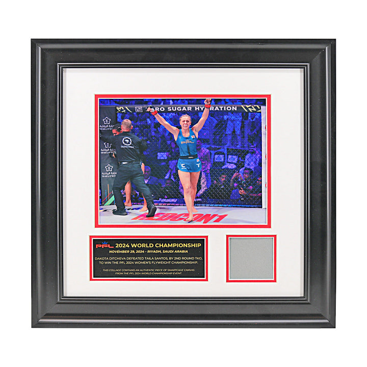 Dakota Ditcheva PFL 2024 World Championship Fight Used Canvas Framed Collage