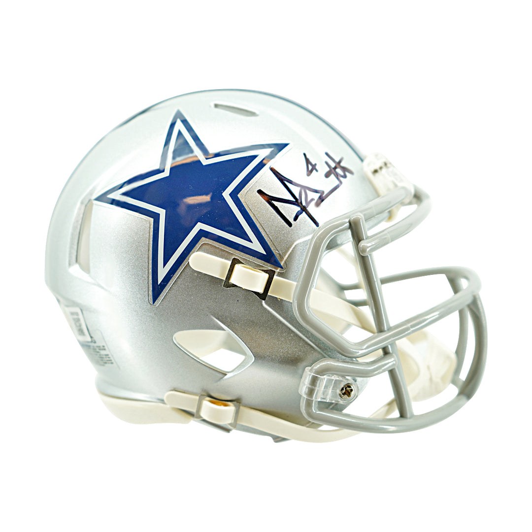 Dak Prescott Dallas Cowboys Autographed Riddell Mini Helmet Beckett Holo Only