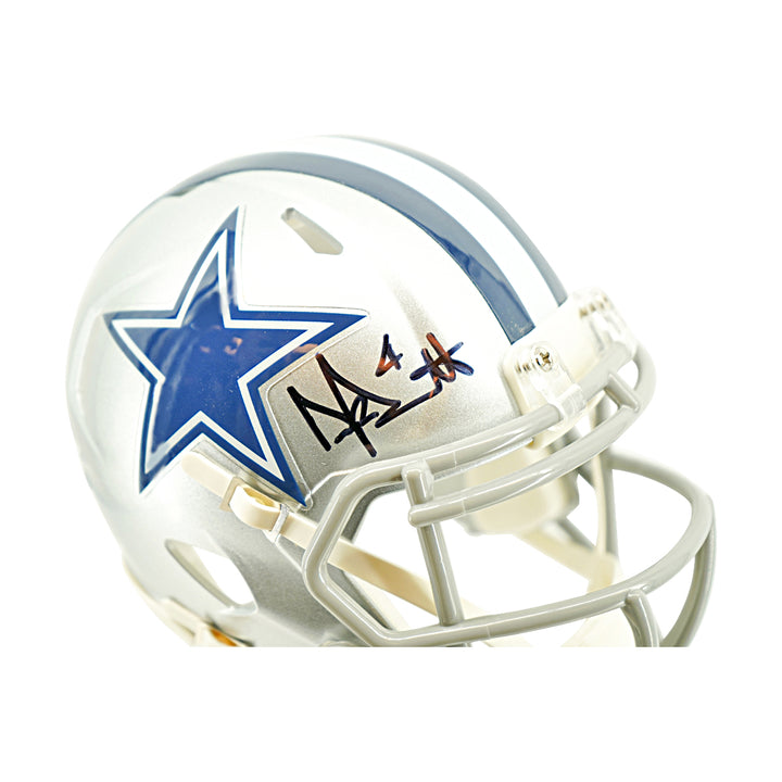 Dak Prescott Dallas Cowboys Autographed Riddell Mini Helmet Beckett Holo Only