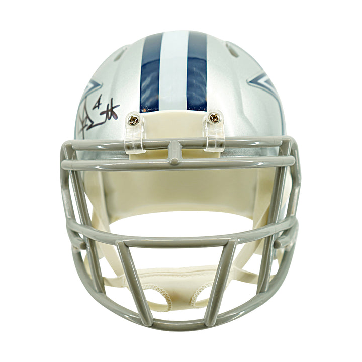 Dak Prescott Dallas Cowboys Autographed Riddell Mini Helmet Beckett Holo Only