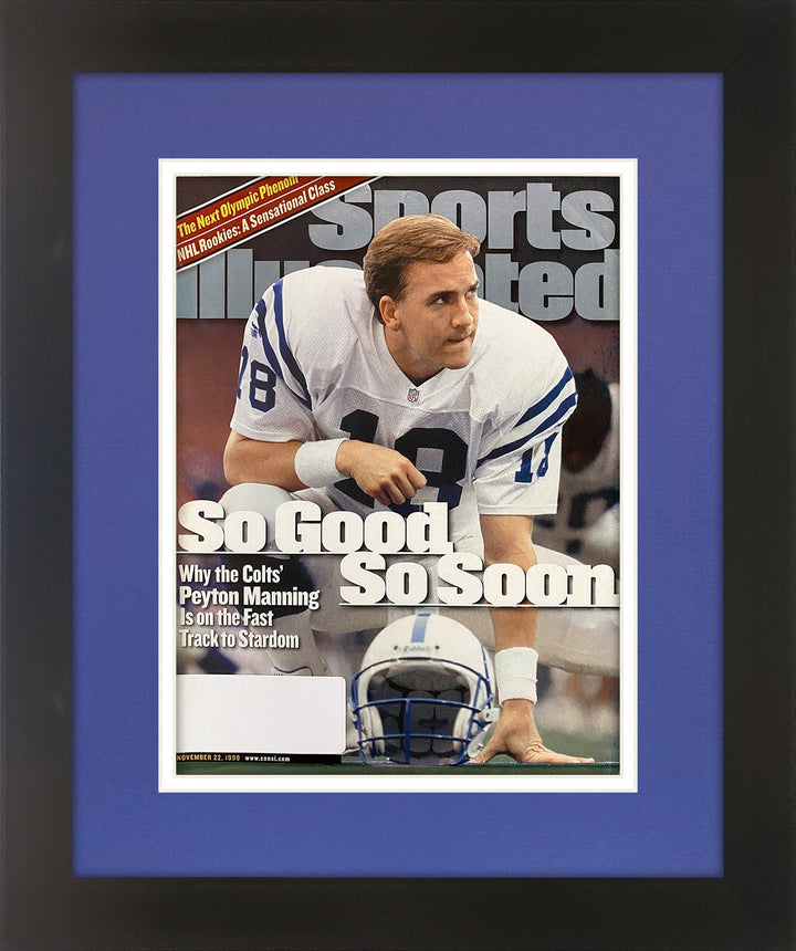 Peyton Manning Indianapolis Colts Vintage Sports Illustrated Magazine November 22,1999 Original Issue Matted and Professionally Framed