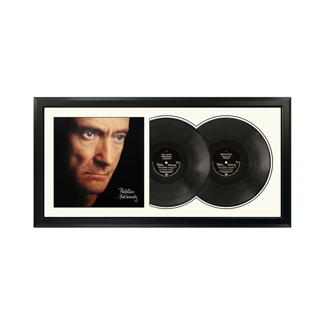 Phil Collins But Seriously Double Vinyl Record & Cover Professionally Framed 17.5 x 34.5 Display with a White Mat