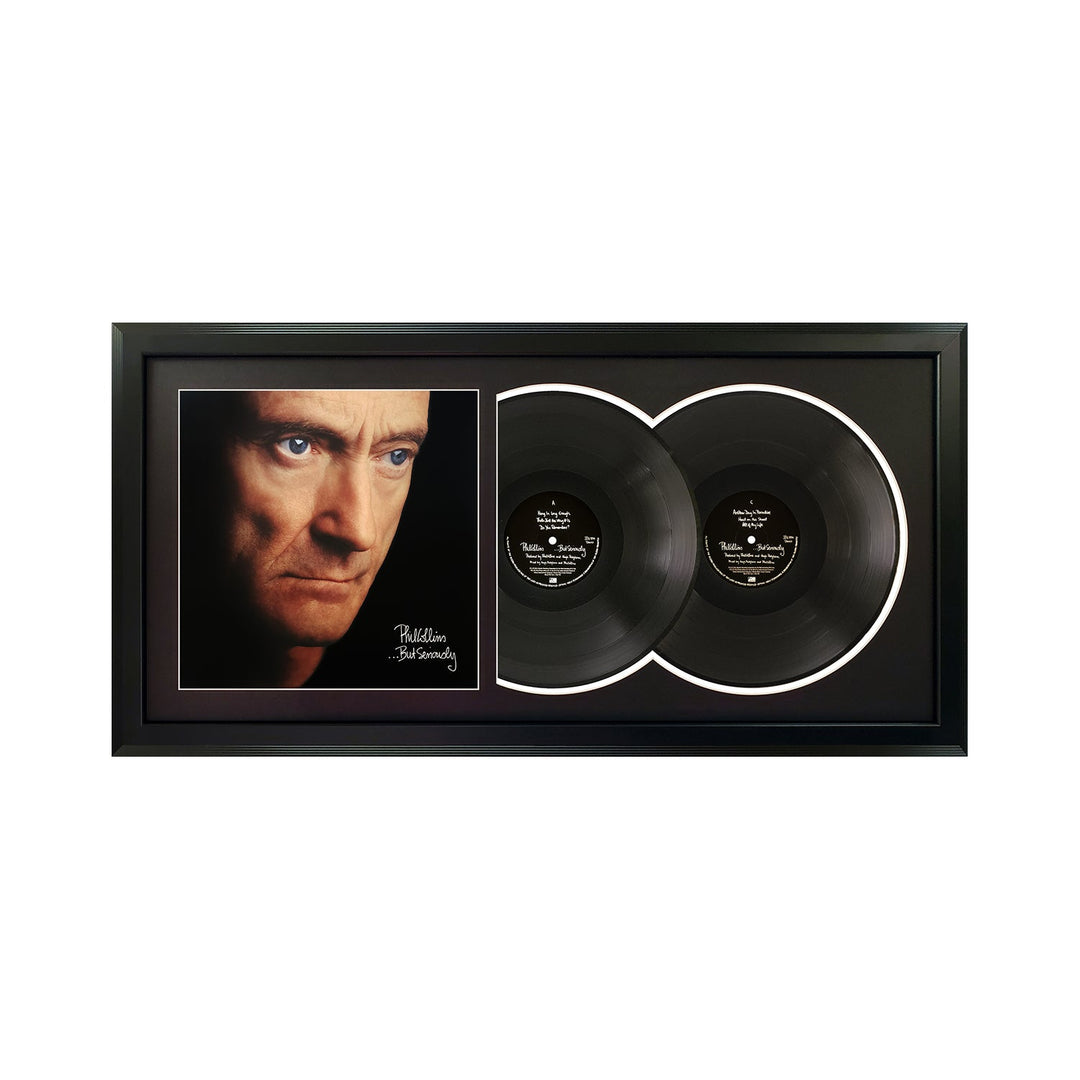Phil Collins But Seriously Genuine Double Vinyl Record & Cover Professionally Framed  Display with a Black Mat