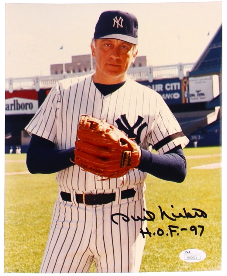 Phil Niekro New York Yankees and Hall of Famer Signed 8x10 Photo Inscribed H.O.F. - 97 (JSA)