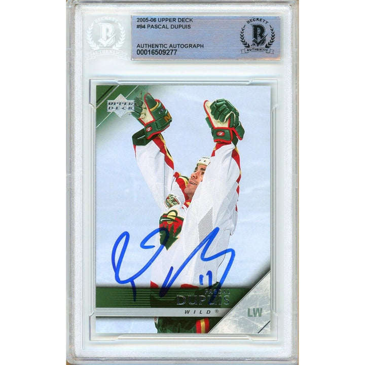 Pascal Dupuis Minnesota Wild Signed 2005-06 Upper Deck Hockey Card Beckett Auth Auto