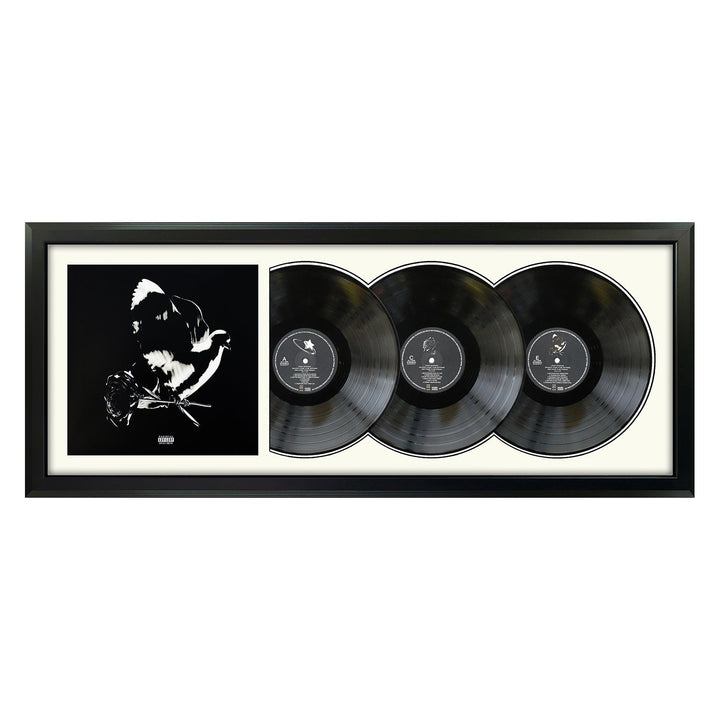 Pop Smoke Shoot for the Stars, Aim for the Moon Genuine Triple Vinyl Records & Cover Professionally Framed 17.5 x 42.5 Wall Display with a White Mat