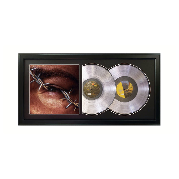Post Malone Beerbongs & Bentleys Genuine Clear Double Vinyl Records & Cover Professionally Framed 17.5 x 34.5 Wall Display with a Black Mat