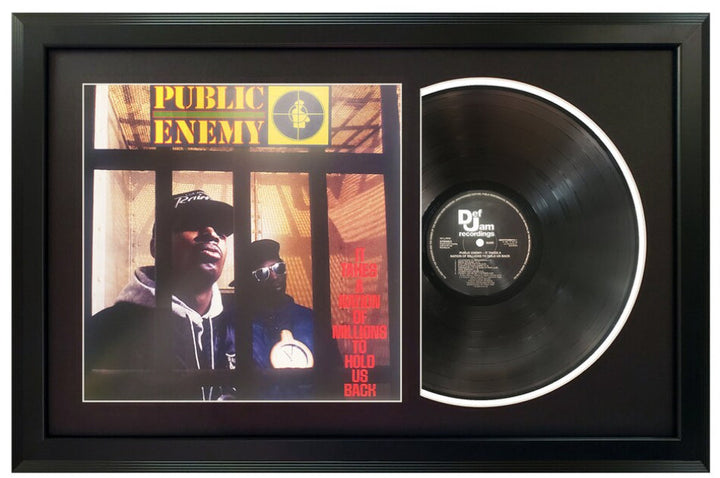 Public Enemy It Takes a Nation of Millions to Hold Us Back Genuine Vinyl Record & Cover Professionally Framed Wall Display with a Black Mat