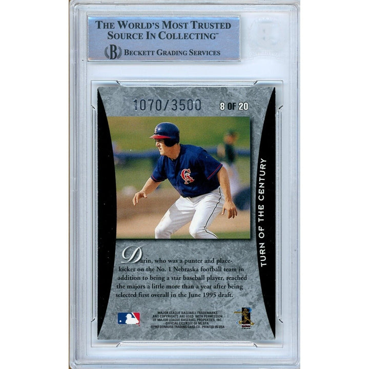 Darin Erstad LA Angels Signed 1997 Donruss Turn of Century Card Beckett Auth Auto Slab