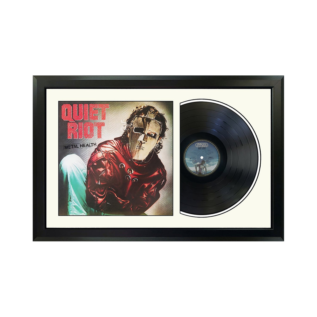 Quiet Riot Metal Health Genuine Vinyl Record & Cover Professionally Framed Wall Display with a White Mat