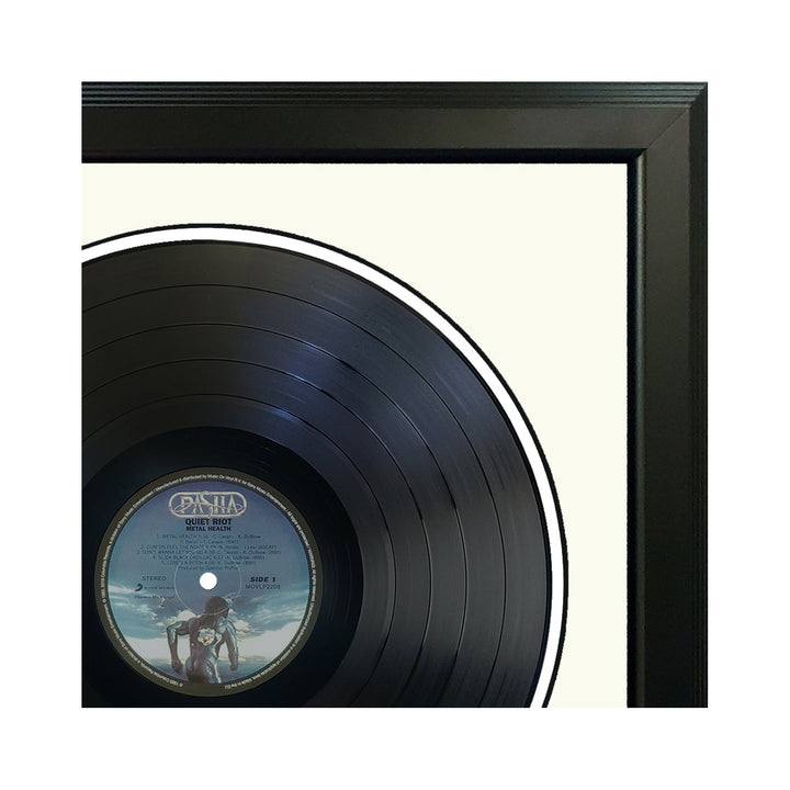 Quiet Riot Metal Health Genuine Vinyl Record & Cover Professionally Framed Wall Display with a White Mat