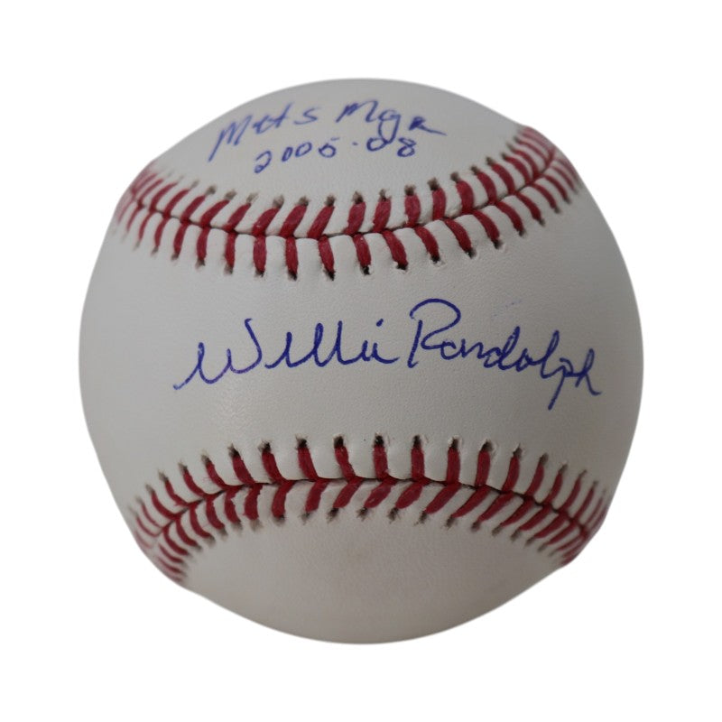 Willie Randolph New York Mets Autographed Inscribed Mets Mgr 2005-08 MLB Baseball CX Auth