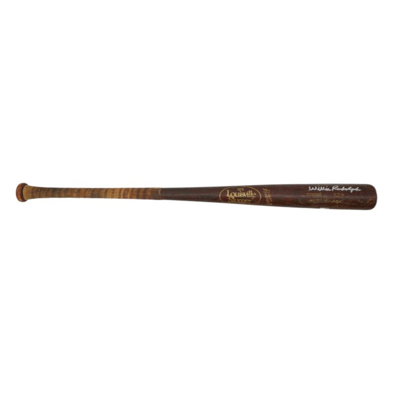 Willie Randolph New York Mets Autographed Game Used Louisville Slugger S2 Brown Bat Randolph CX LOA
