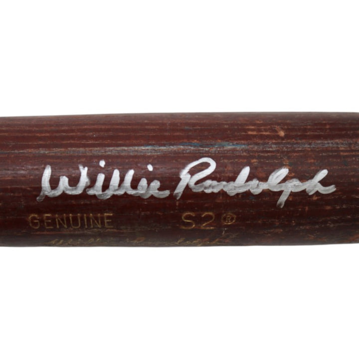 Willie Randolph New York Mets Autographed Game Used Louisville Slugger S2 Brown Bat Randolph CX LOA