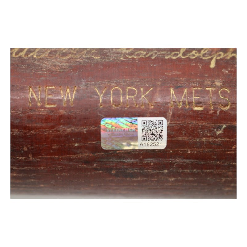 Willie Randolph New York Mets Autographed Game Used Louisville Slugger S2 Brown Bat Randolph CX LOA