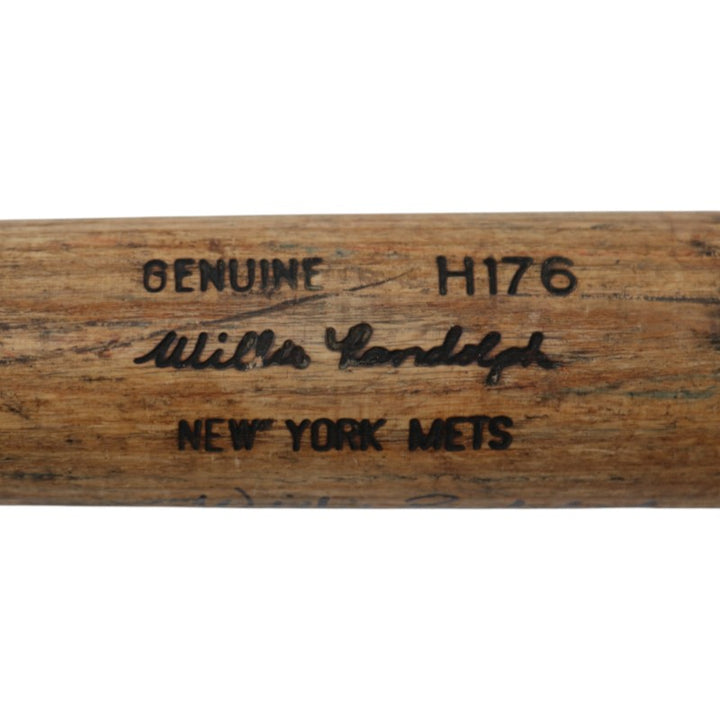 Willie Randolph New York Mets Autographed Game Used Louisville Slugger H176 Ash Bat Randolph CX LOA