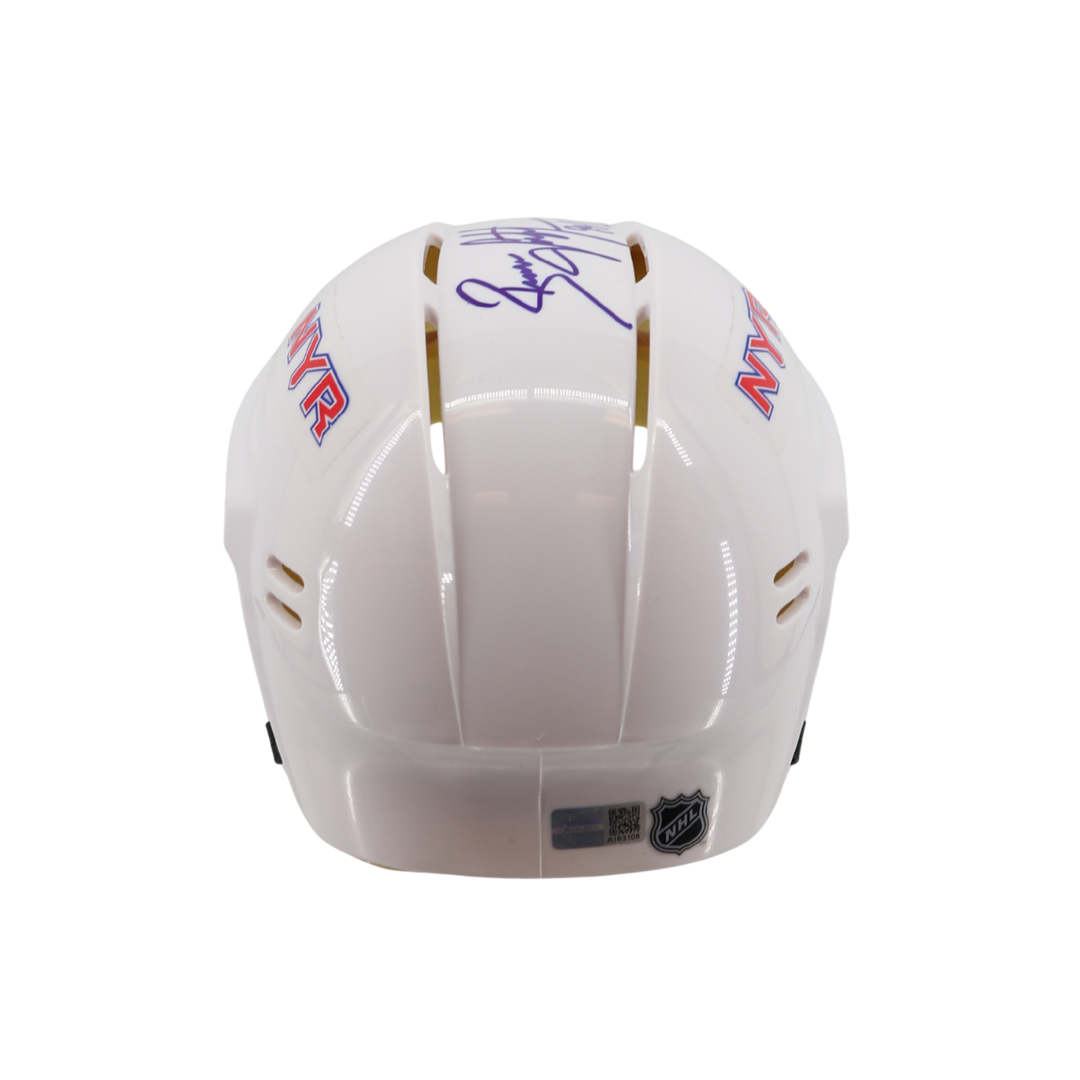 Brian Leetch/Mark Messier New York Rangers Auto Dual Signed Inscribed White Mini
