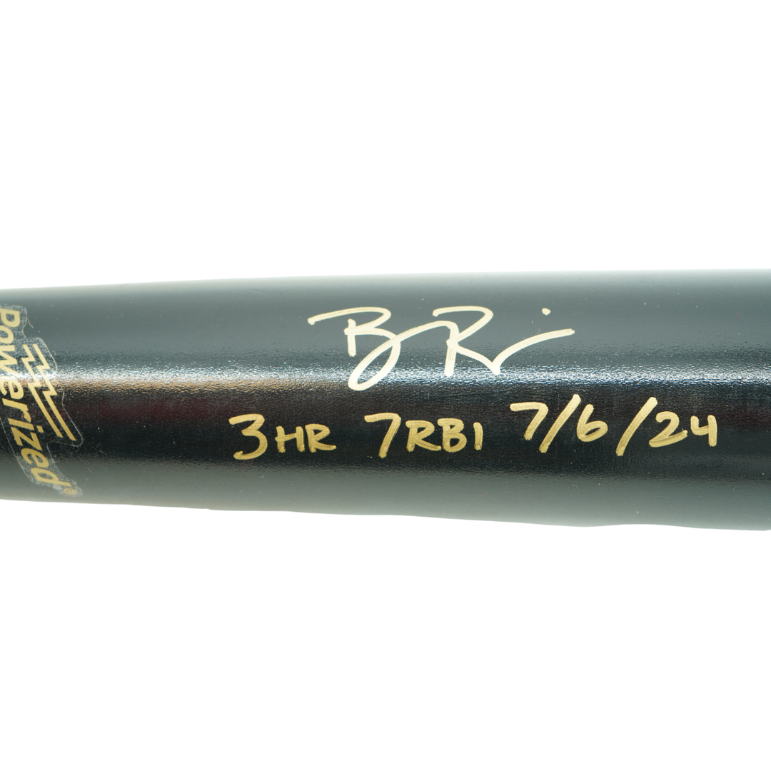 Ben Rice Yankees Autographed Inscribed Louisville Slugger Pro Model Bat CX Auth