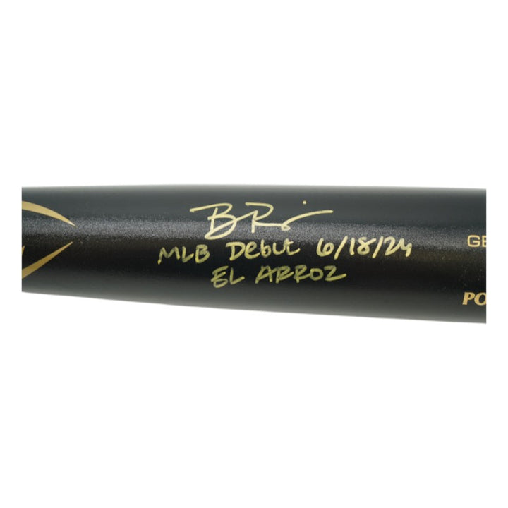 Ben Rice Yankees Autographed Dual Inscribed MLB Debut El Arroz Louisville Slugger M301 Pro Model Bat CX Auth