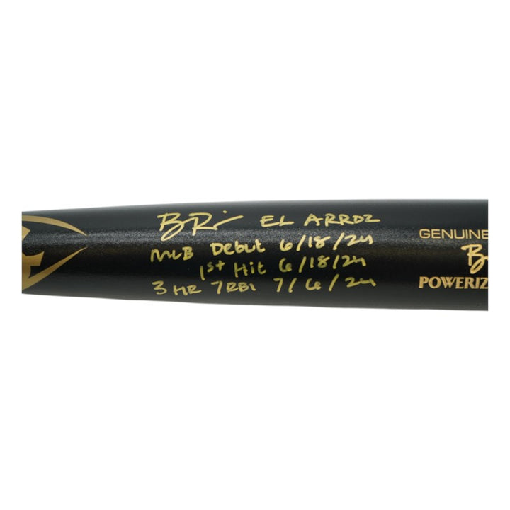 Ben Rice Yankees Autographed Multi Stat Inscribed Louisville Slugger M301 Pro Model Bat CX Auth
