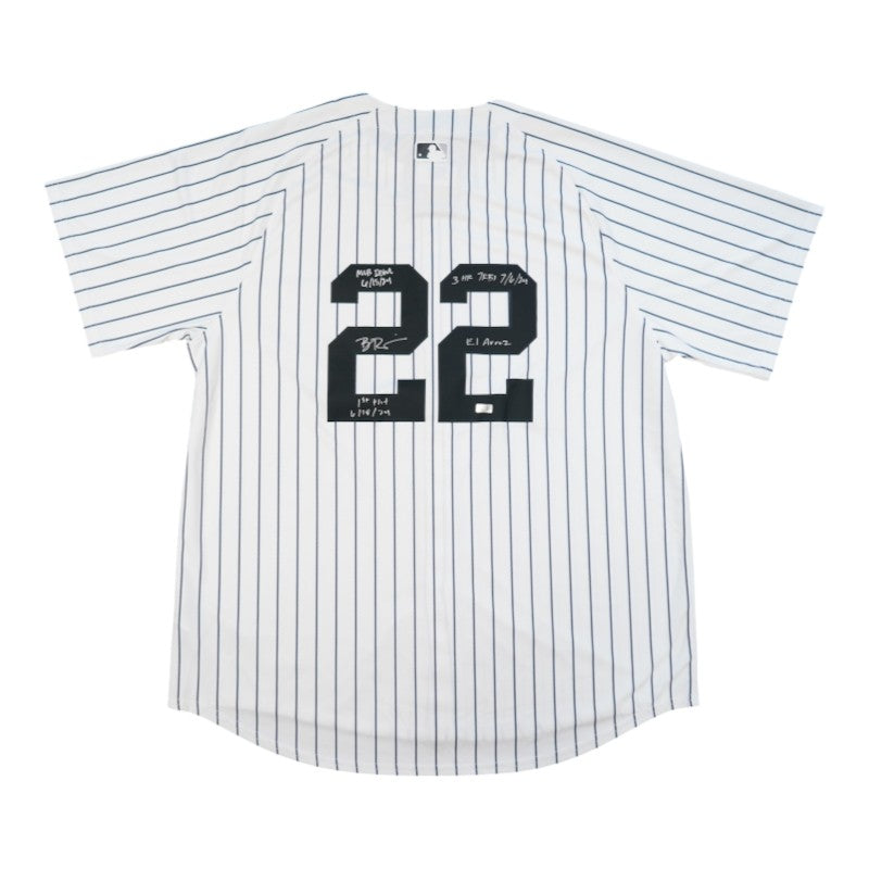 Ben Rice New York Yankees Autographed Multi Inscribed Nike Pinstripe Replica Jersey (CX Auth)