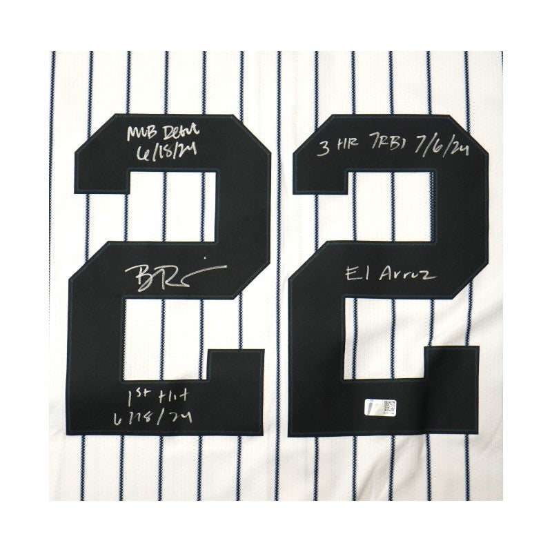 Ben Rice New York Yankees Autographed Multi Inscribed Nike Pinstripe Replica Jersey (CX Auth)