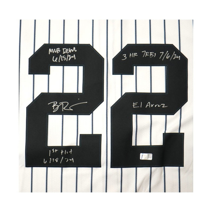 Ben Rice New York Yankees Autographed Multi Inscribed Nike Pinstripe Replica Jersey (CX Auth)