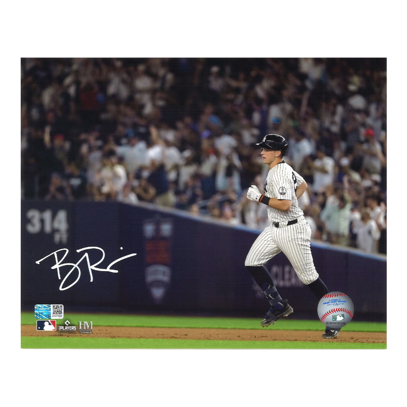 Ben Rice New York Yankees Autographed Rounding 1st Base 8x10 Photo CX Auth