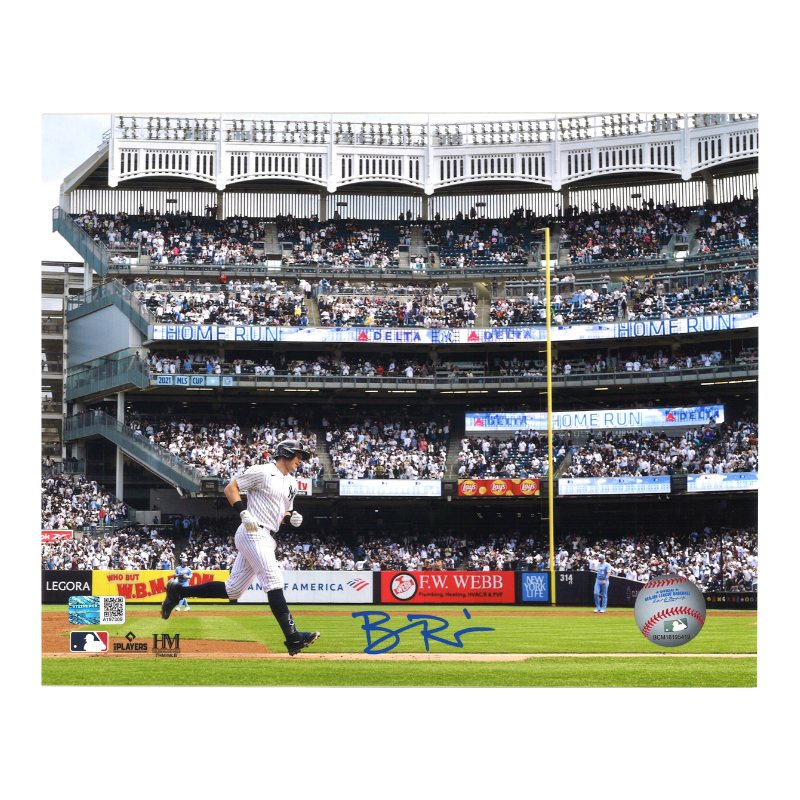 Ben Rice New York Yankees Autographed Rounding 3rd Base 8x10 Photo CX Auth