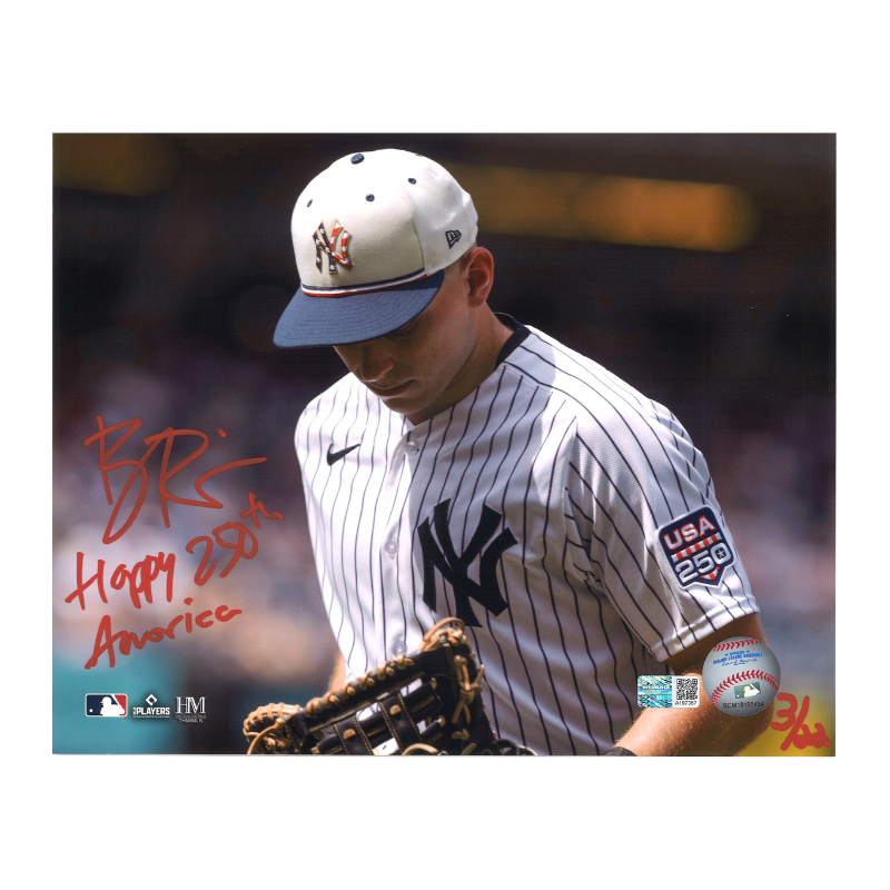 Ben Rice New York Yankees Autographed Inscribed 4th of July 8x10 Photo LE /22 CX Auth