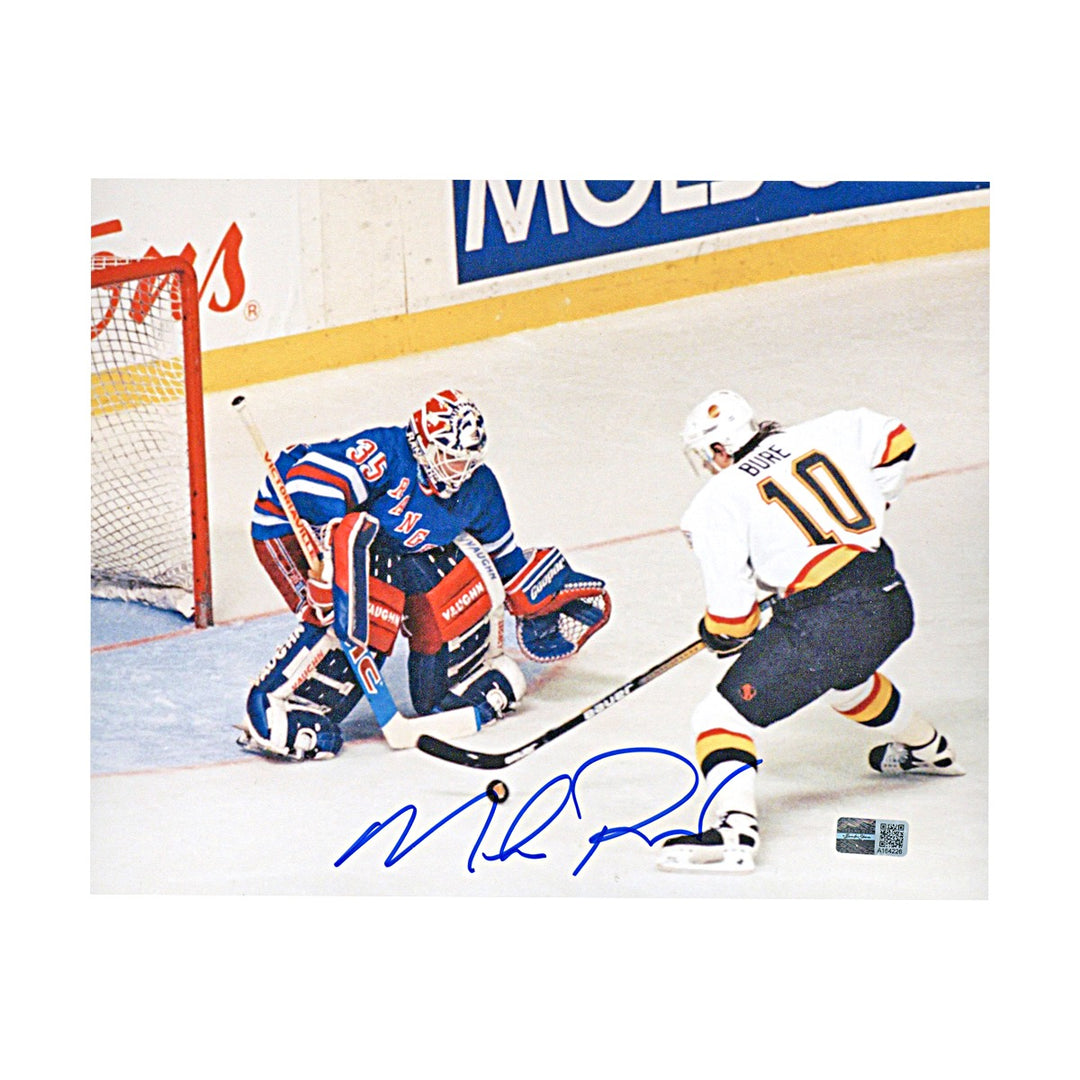 Mike Richter New York Rangers Autographed Signed Save vs Bure 8x10 Photo (CX Auth)