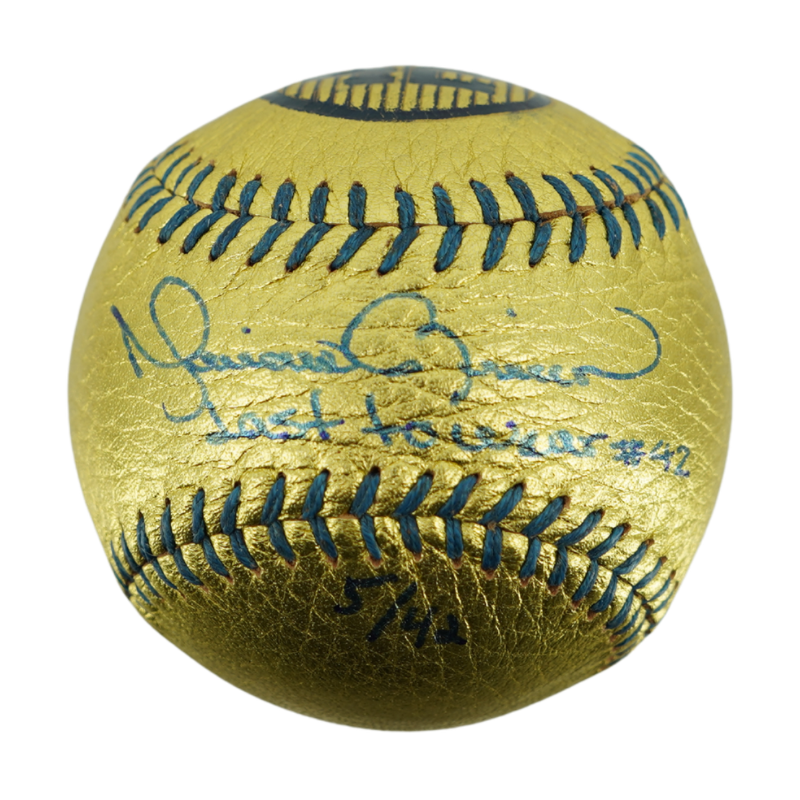 Mariano Rivera New York Yankees Autographed Inscribed Hand Stitched Gold Baseball LE of 42 (CX Auth)
