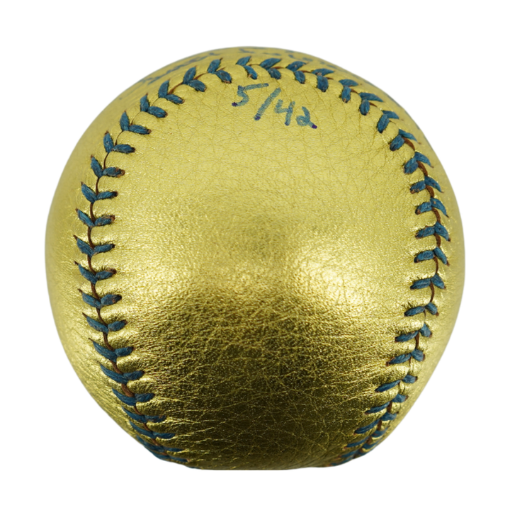 Mariano Rivera New York Yankees Autographed Inscribed Hand Stitched Gold Baseball LE of 42 (CX Auth)