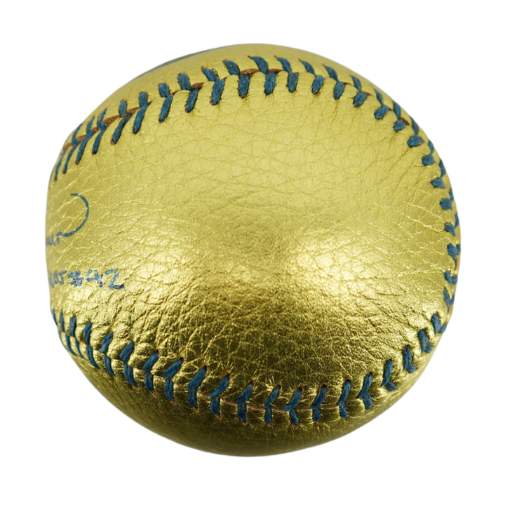 Mariano Rivera New York Yankees Autographed Inscribed Hand Stitched Gold Baseball LE of 42 (CX Auth)