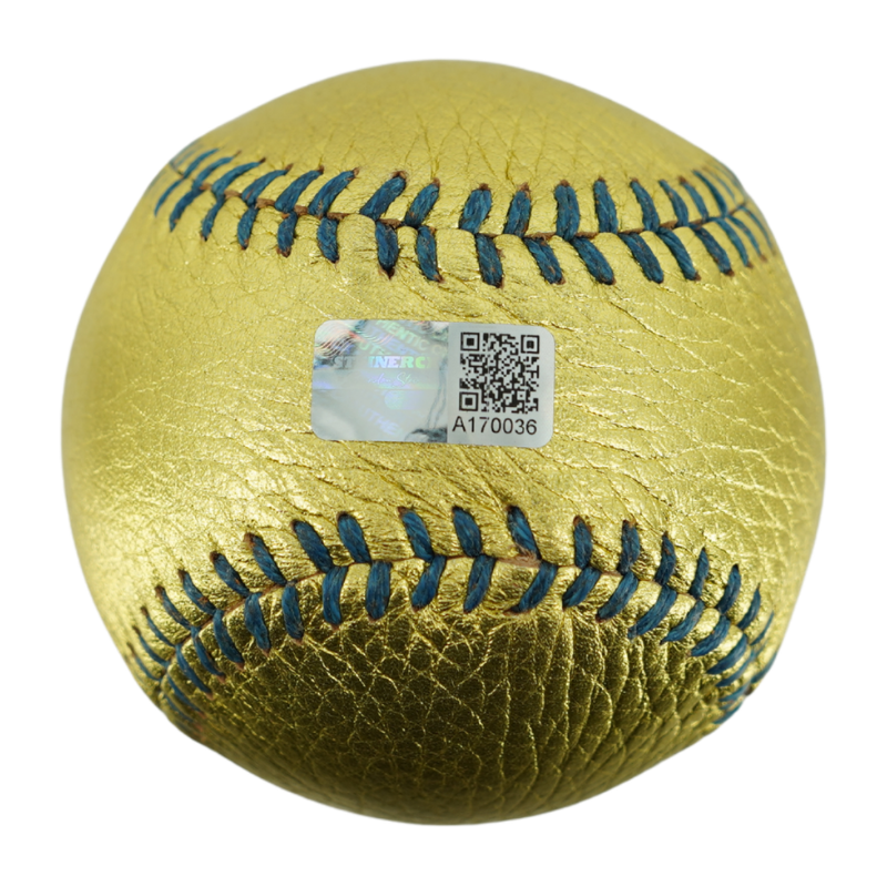 Mariano Rivera New York Yankees Autographed Inscribed Hand Stitched Gold Baseball LE of 42 (CX Auth)